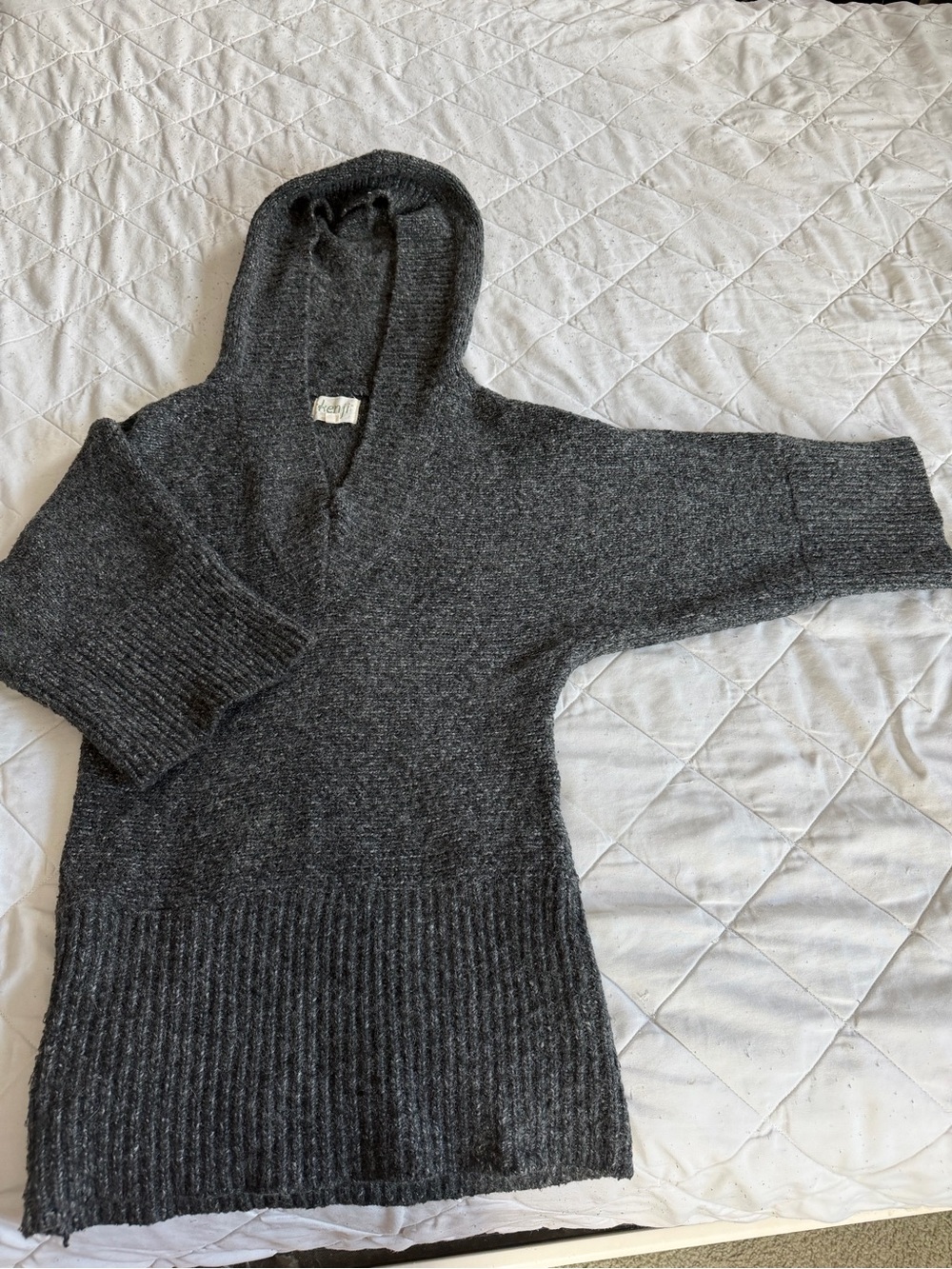 Cozy Hooded Turtleneck Sweater - Dark Gray